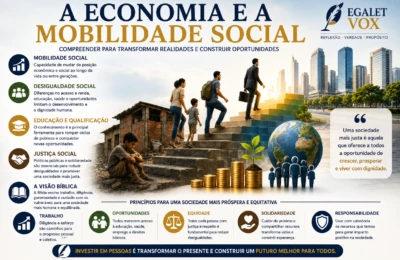 Economia e mobilidade social representadas por pessoas ascendendo socialmente através da educação, oportunidades e justiça social em cenário urbano contemporâneo.